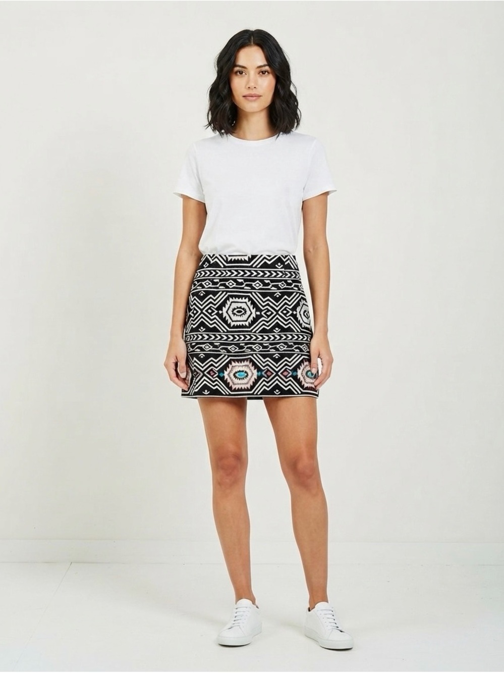 [Judith March] Printed Embroidery Skirt